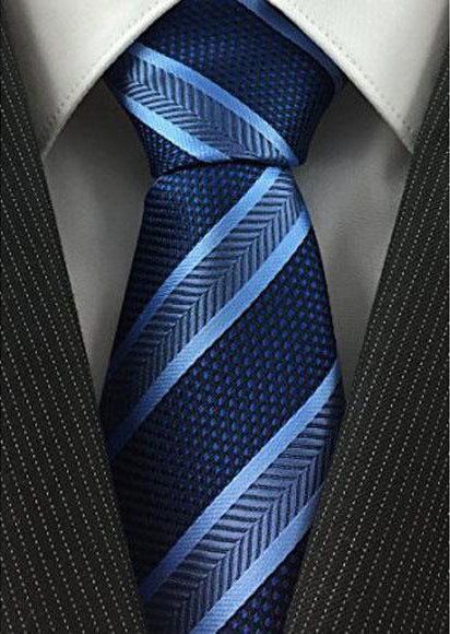 Men's Standard Necktie Navy and Baby Blue Pearl Simple Width Tie-Men's Neck Ties0 - Mens Dress Tie - Trendy Mens Ties
