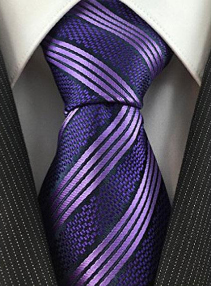 Men's Necktie Purple Textured Woven Fashion Tie-Men's Neck Ties - Mens Dress Tie - Trendy Mens Ties