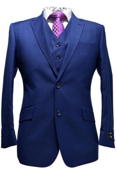 Men's Indigo ~ Bright Blue ~ Cobalt ~ Teal Blue Blue Pick Stitched 2 Button Suit Pleated pants