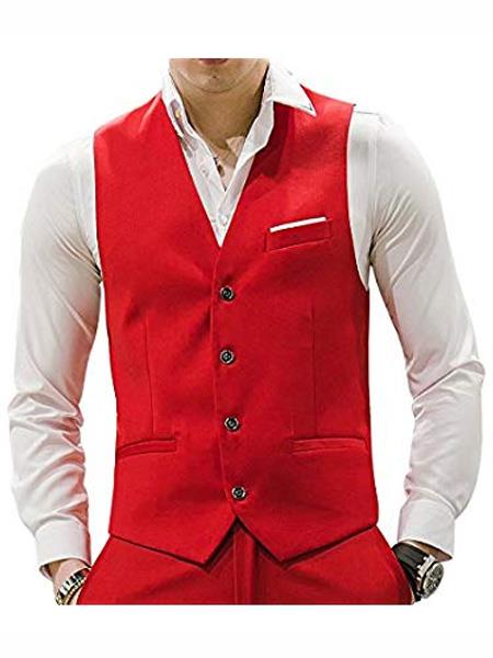 Men's Red Waistcoat Tuxedo Wedding Men's Vest