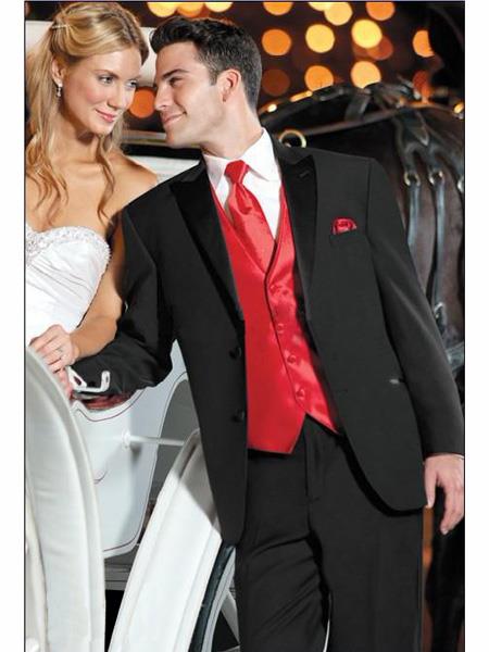 Black Shirt + Red Vest & Tie Suit + Package Combo ~ Combination For Men's