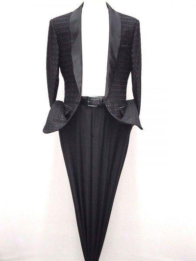 Men's Cheap Priced Black Fashion Shiny Woven Pattern Fully Lined Jackets