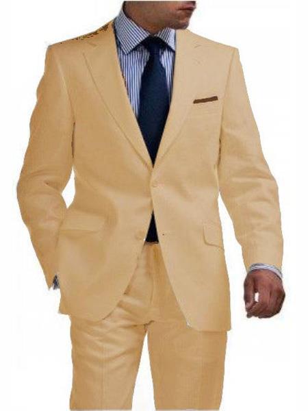 Mix and Match Suits Men's & Boys Sizes Light Weight 2 Button Tapered Cut Half Lined Flat Front Linen Khaki Suit Vented Sand Men's Suit Separate Any Size Jacket & Pant Perfect for toddler Suit wedding attire outfitss