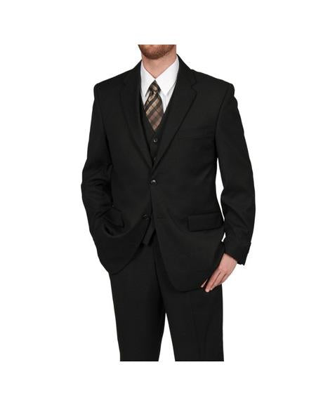 Men's Black Polyester Two Button Classic Fit Suit Separates Any Size Jacket Any Size Pants