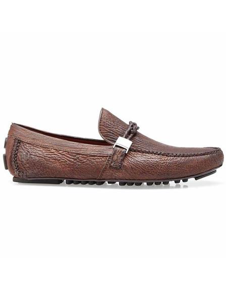 Men's Authentic Brown Calf ~ Leather Slip On Authentic Genuine Skin Italian Tennis Shoes