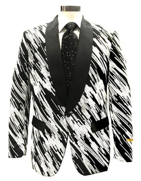 Men's Black ~ White Cheap Priced Designer Fashion Dress Casual Blazer On Sale Blazer