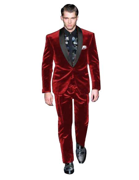 Men's Velvet Suit Fabric Shawl Collar Tuxedo1