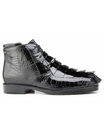 Men's Authentic Genuine Skin Italian Brand Lace Up Leather Lining Cushioned Insole Black Shoe