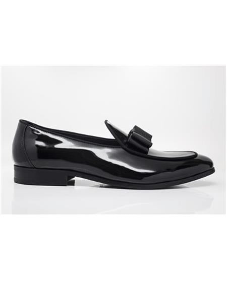 Men's Tuxedo Black Dress Carrucci Men's Tuxedo Shoe Slip on - Stylish Dress Loafer - Slipper For Men Perfect for Wedding
