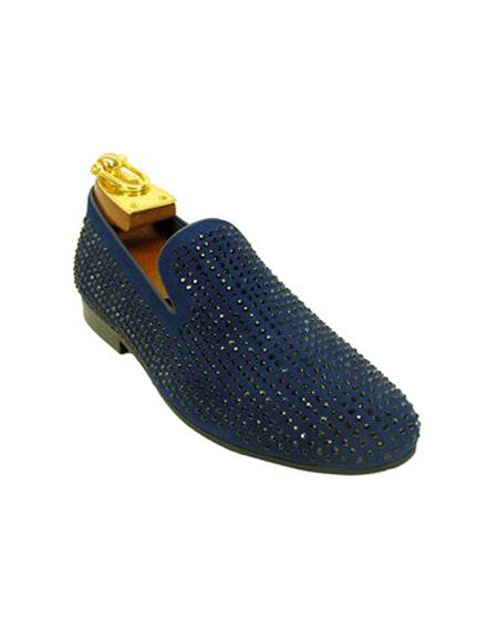 Mens Carrucci Shoes Mens Tuxedo Shoes Blue Cap Toe Cushioned Insole Shoes Perfect Wedding