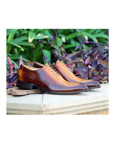 Men's Cognac Lace Up Carrucci Shoe