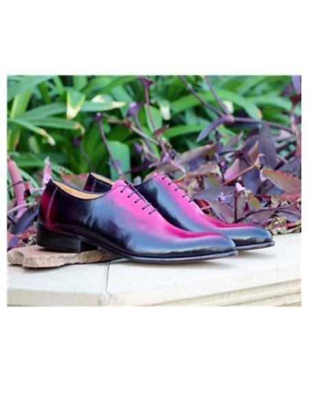 Men's Deerskin ~ Calfskin Lace Up Pink Carrucci Shoe