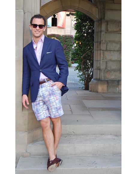 Men's Navy Blue Flap Two Pockets Beach Wedding Attire Suit