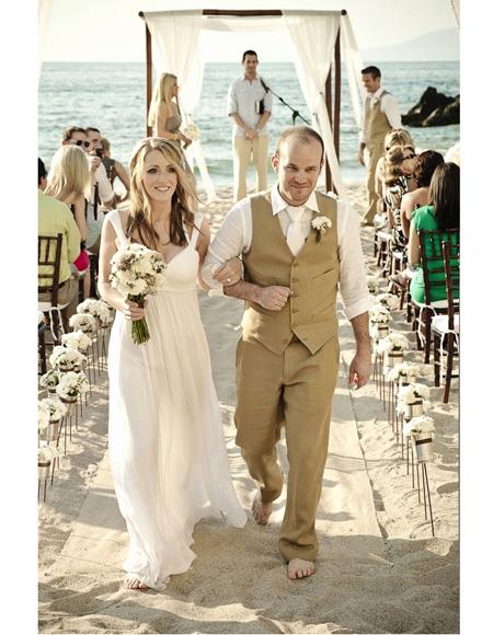 Men's Beach Wedding Attire Suit Menswear Beige $199