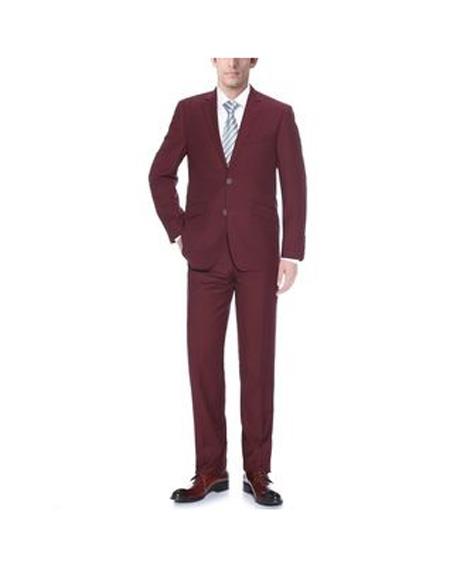 Renoir Suits - Renoir Fashion Mens Two Buttons  Slim Fit Two Piece Polyester Suit In Tan