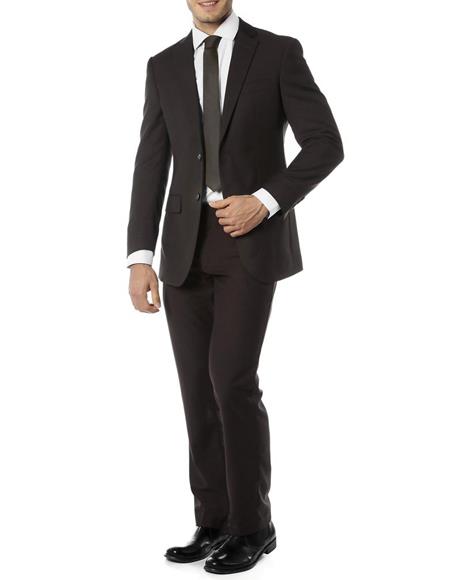 Men's  Notch Label Slim Fit Suit Beige main image 0
