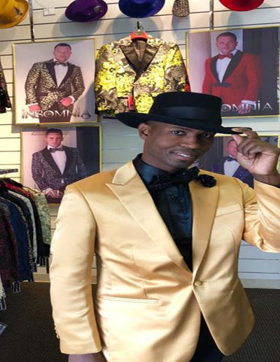 Men's Gold Peak Label Cheap Priced Designer Fashion Dress Casual Blazer On Sale Besom Two Pockets One Button Blazer