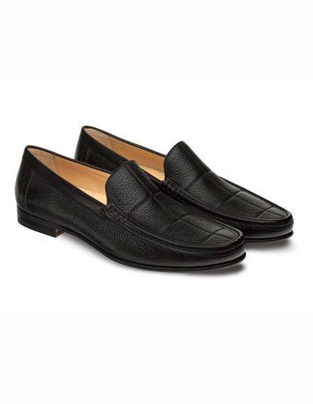 Men's Black Stylish Dress Loafer Design Slip On Shoe