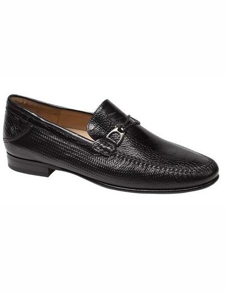 Men's Black Leather Lining Slip On Shoe