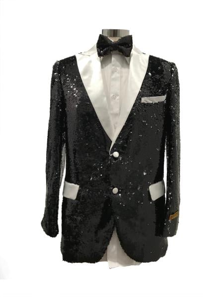 Men's Black Two Button Suit