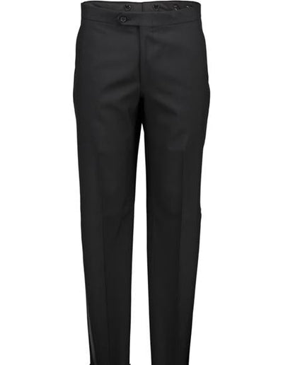 Men's Black Flat From Wool Tuxedo Pants