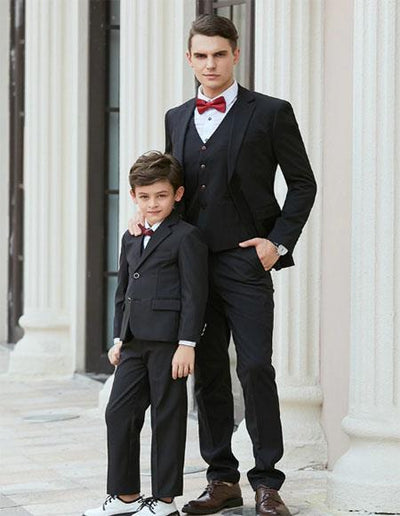 Dad And Son Black Matching wedding outfit Suits Perfect for toddler Suit wedding attire outfits