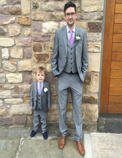 Dad And Son Gray Two Button Perfect for toddler Suit wedding attire outfits Suits