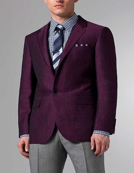 Men's Purple Linen Suit