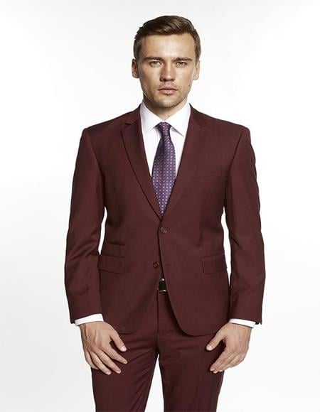 Giorgio Fiorelli Suit Men's Solid Burgundy Suit