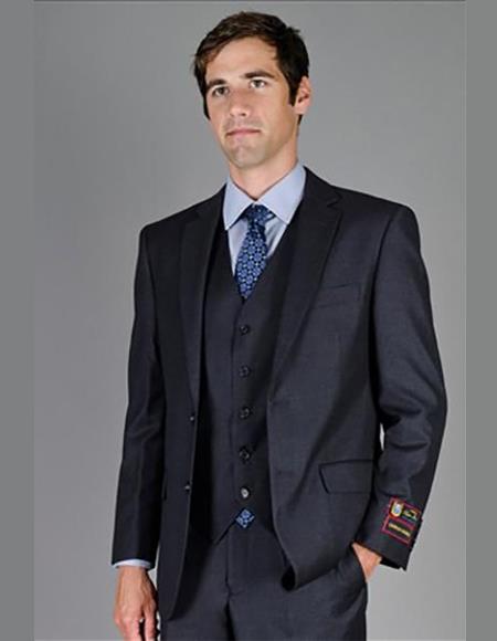 Giorgio Fiorelli Suit Men's Solid Charcoal Suit