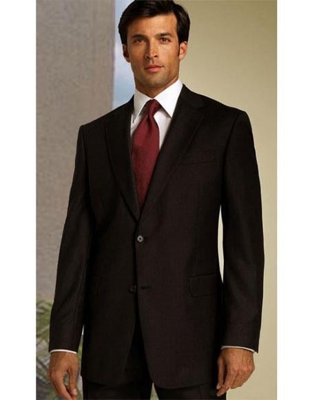 Athletic Cut Classic Suits Men's suit Classic Relax Fit Pleated Pants 19 Inch Bottom Brown