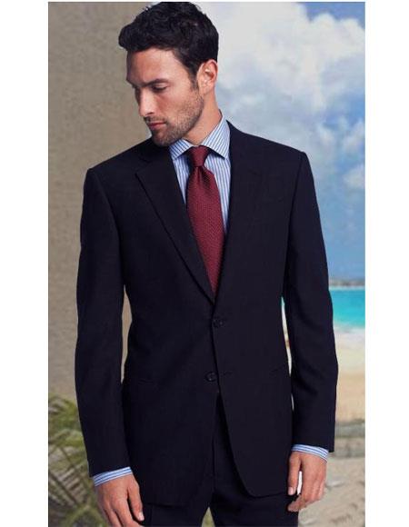 Athletic Cut Classic Suits Men's suit Classic Relax Fit Pleated Pants 19 Inch Bottom Dark Navy