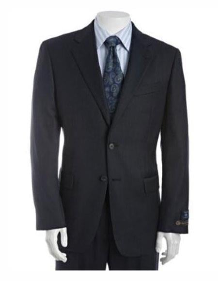 Athletic Cut Classic Suits Men's suit Classic Relax Fit Pleated Pants 19 Inch Bottom Dark Navy