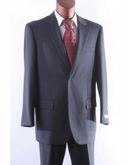 Athletic Cut Classic Suits Men's suit Classic Relax Fit Pleated Pants 19 Inch Bottom Charcoal
