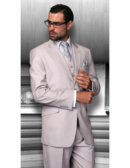 Classic Fit Suit Sand Athletic Cut Classic Suits Men's suit