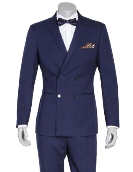 Double Breasted Suits Slim Fit Wool Suit 4 Buttons Style 2020 New Formal Style
