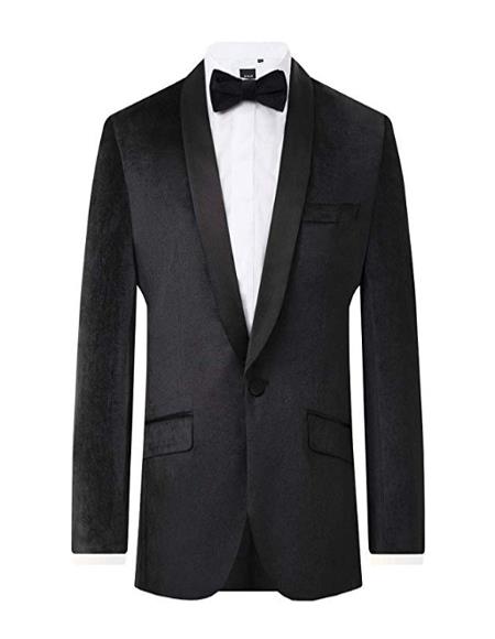 Men's Black Velvet 2 Piece Tuxedo Regular Fit