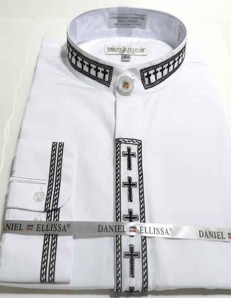 DANIEL ELLISSA JQD PATTERN WITH WHITE COLLAR & FRENCH CUFF DS3831P2 BEIGE main image 1