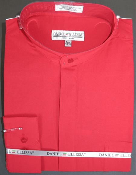 Daniel Ellissa Men's French Cuff Shirt Red