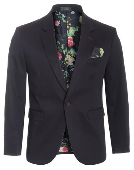 Men's Cotton Stretch Slim Fit Blazer Black