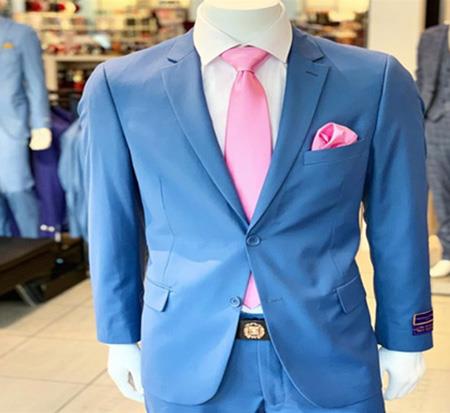 Men's Two Button Jacket In Blue