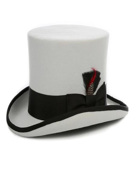 elegant Black or Gray 100% Wool  Men's Dress Top Hat ~ Tuxedo Hat main image 0