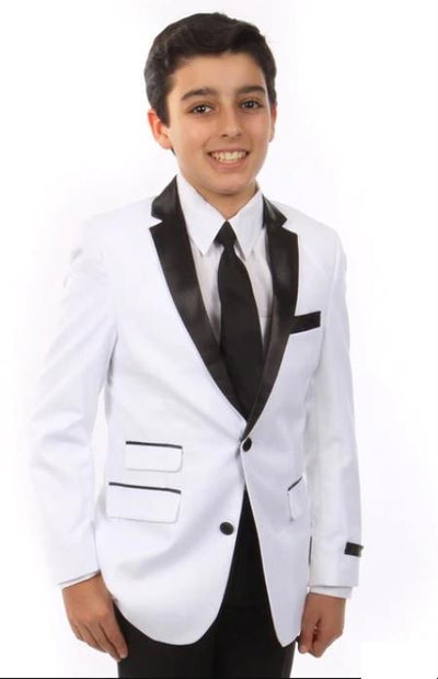 Matching Father and Son White One Chest Pocket Suit