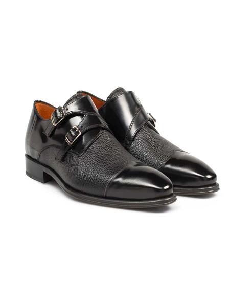 Mezlan Brand Mezlan Men's Dress Shoes Sale Men's double monk strap shoes y MeCOLUMBUS Bzlan In Black- Men's Buckle Dress Shoes