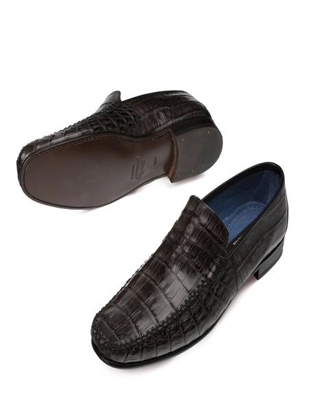 Mezlan Brand Mezlan Alligator Shoes - Mezlan Crocodile Shoes Men's Dress Shoes Sale CERUS By Mezlan In Black