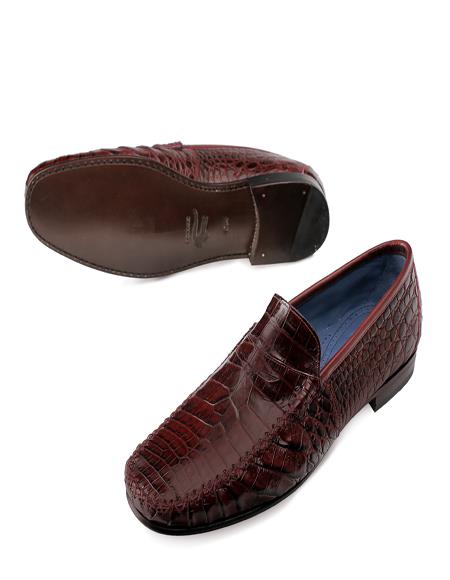 Mezlan Brand Mezlan Alligator Shoes - Mezlan Crocodile Shoes Men's Dress Shoes Sale CERUS By Mezlan In Red