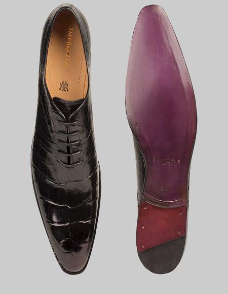 Mezlan Brand Mezlan Alligator Shoes - Mezlan Crocodile Shoes Men's Dress Shoes Sale G502-J By Mezlan In Black