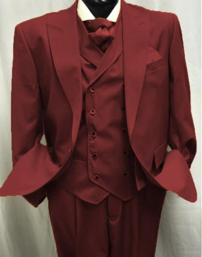 Burgundy Single Button Pants with Chest Pocket