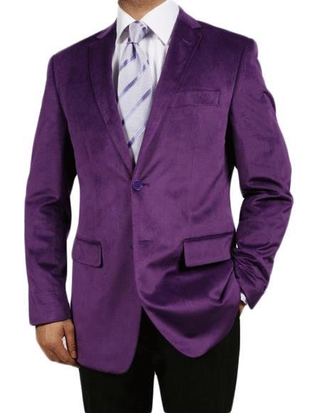 Men's Purple Fully Lined Imported Velour Men's blazer