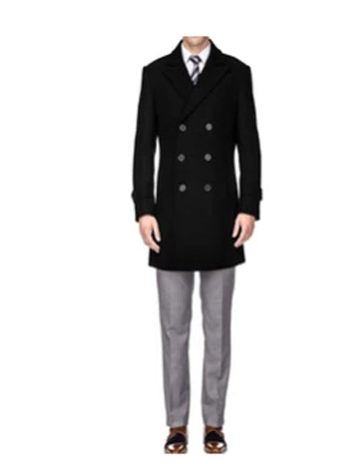 Men's Double Breasted Coat Black